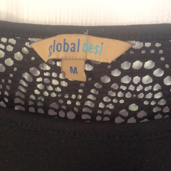 Black Cropped Top with Birds - Picture 4 of 4